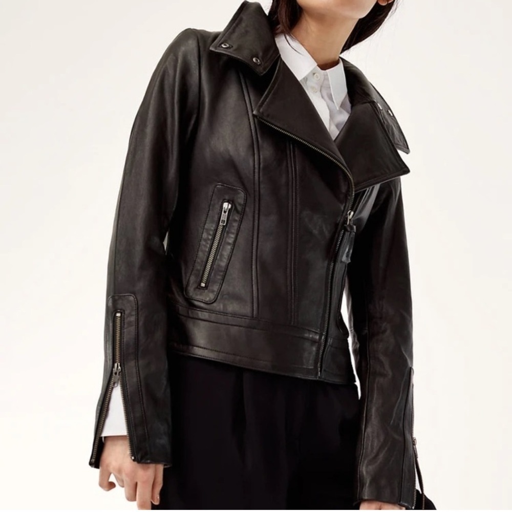 Mackage Black Leather Moto Jacket
